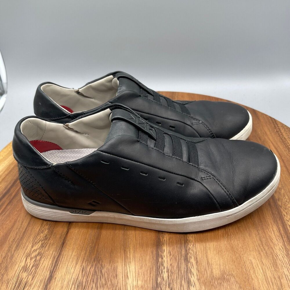 Kizik Vegas Shoes Mens Size 9.5M Slip on Black Handsfree Leather Walking Sneaker